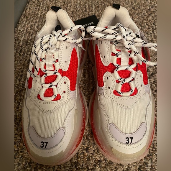 BRAND NEW Balenciaga Triple S Clear Red-White Sneakers - Picture 3 of 10